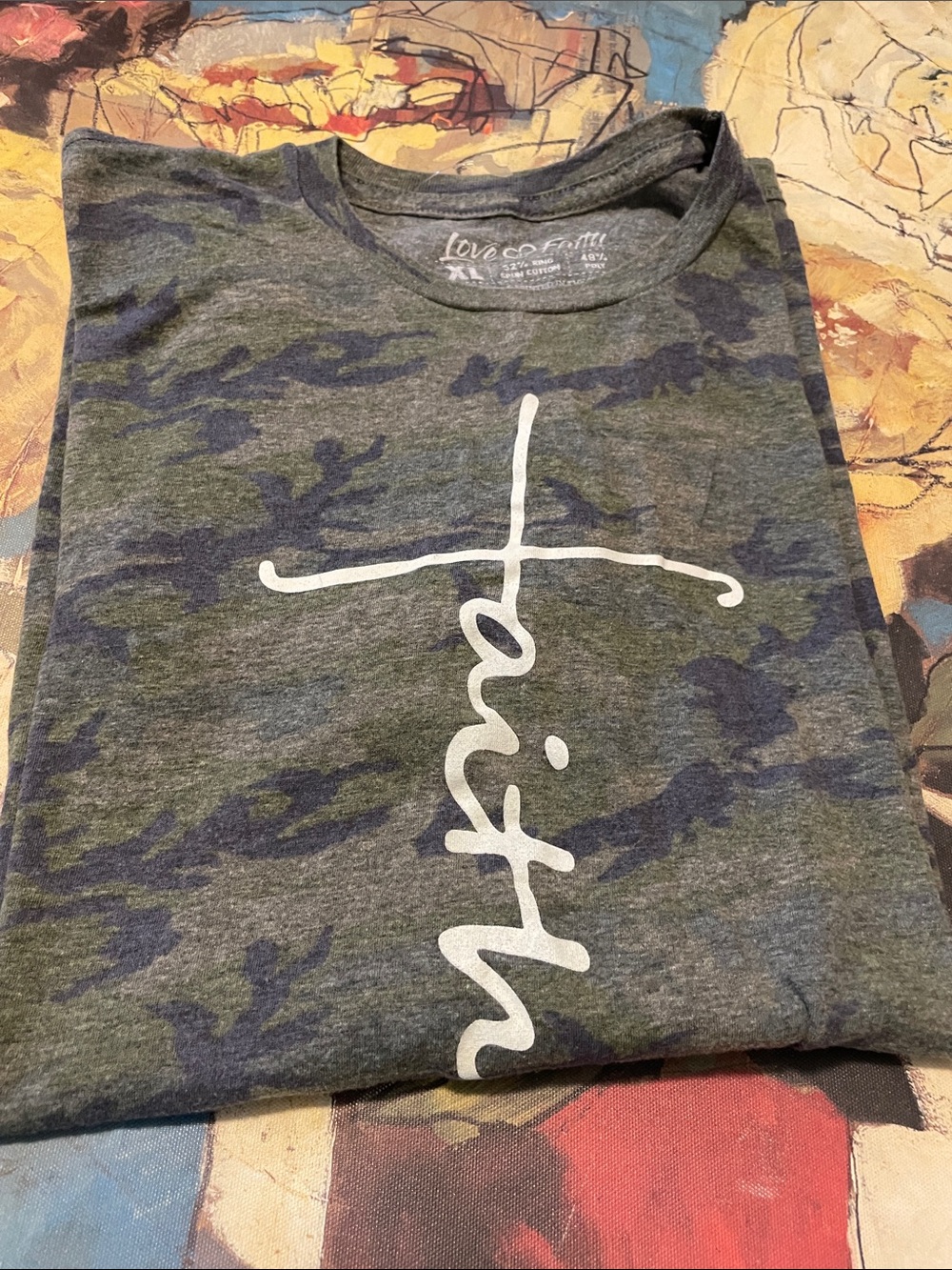 Faith Camouflage T Shirt